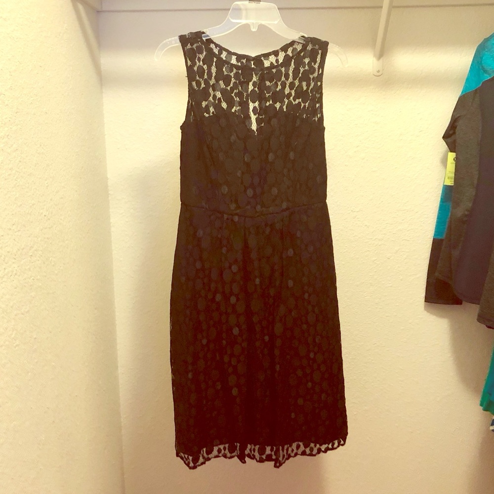 Black Dress with Lace Overlay